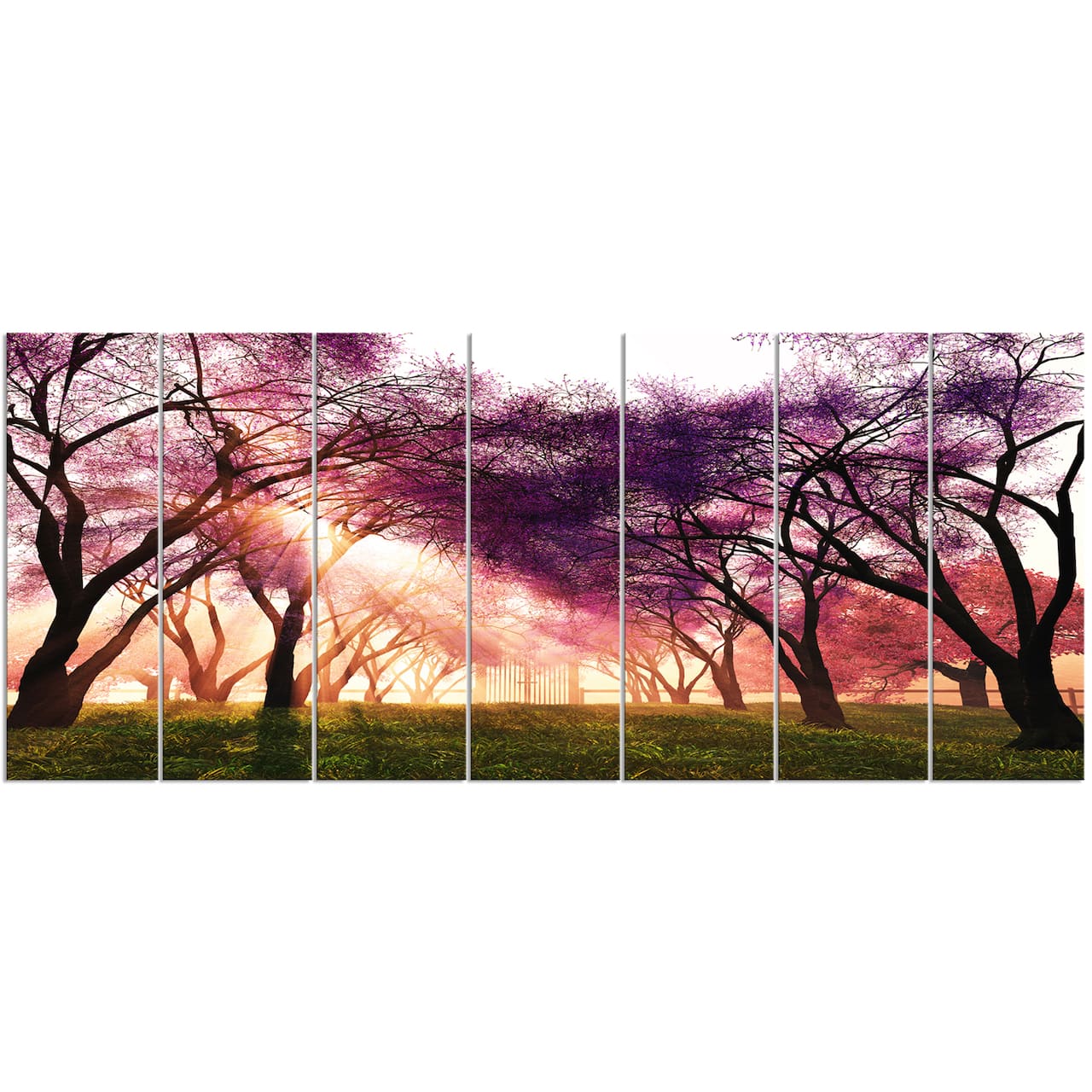 Designart - Cherry Blossoms Japan Garden - Landscape Canvas Art Print